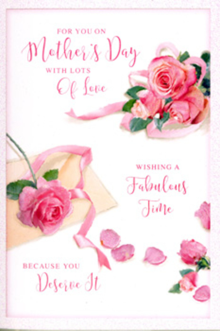 The image shows an elegant Mother's Day card styled like a miniature still life, with every element echoing the care of a professionally arranged bouquet. Set against a clean, soft white backdrop, clusters of pink roses unfurl across the surface, their rounded heads full and plush, in tones that drift from whisper-light blush to richer rose and soft raspberry. Each petal is carefully illustrated with delicate shading, so the blooms appear almost touchable, as though you might brush your fingers over them and feel the smooth, velvety texture that brings to mind fresh roses gathered from a garden off Richmond Hill. Around the central roses, a gentle scattering of loose petals lies as if they have just fallen naturally, dotting the card with tender accents that suggest cherished moments and quiet, shared mornings. A slim, pastel ribbon threads between the roses, looping in subtle curves reminiscent of the way a florist wraps and ties a hand-tied arrangement before it leaves the shop. Flowing hand-lettered script arcs across the card, its warm curves harmonising with the circular shapes of the blooms; the words feel affectionate and celebratory even if you cannot read them, simply from their graceful movement. The lighting is soft and even, bathing the entire card in a calm glow, much like the gentle daylight streaming into a Richmond Upon Th home on a peaceful Sunday. Together, the roses, petals, ribbon, and script express a deep, enduring appreciation for mothers, creating a card that visually feels like a tender embrace to accompany a bouquet delivered locally.
